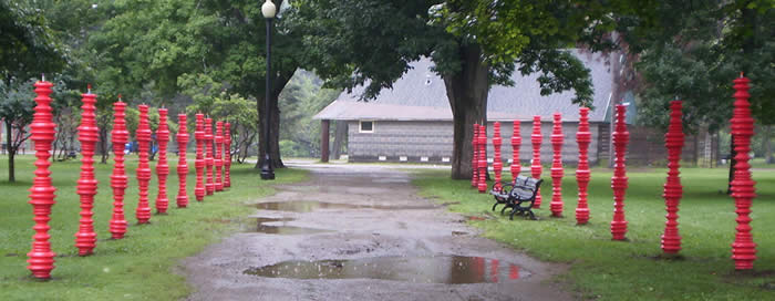 Red Totems at Elm Park 2009